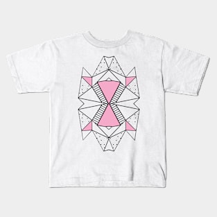 Abstraction Spots and Stripes Pink Kids T-Shirt